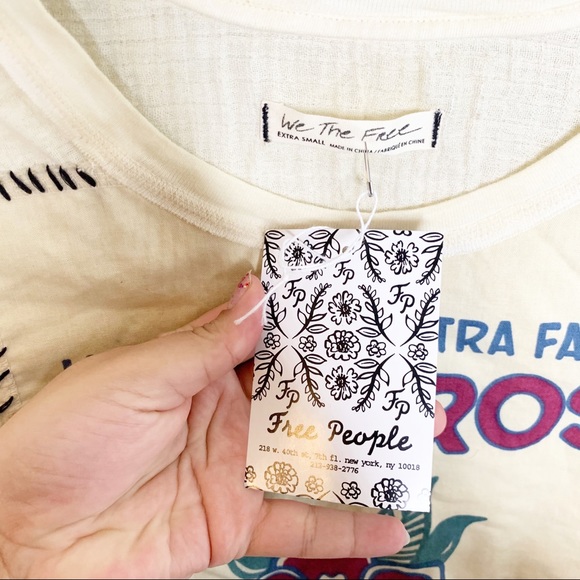 Free People Rare Cali Rose Distressed Tee - Picture 8 of 8